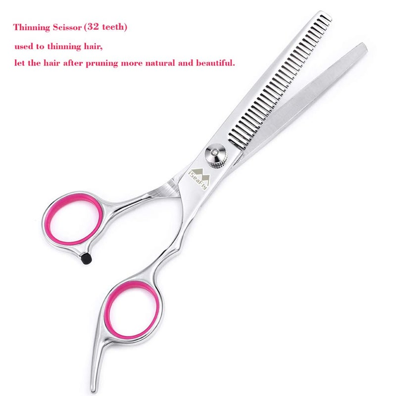 iSeaFly Dog Grooming Kit with Round Tip, 6 in 1 Cat Dog Grooming Scissors, Stainless Steel Pet Grooming Shears for Full Body, Face, Nose, Ear and Paw (pink) - Image 5